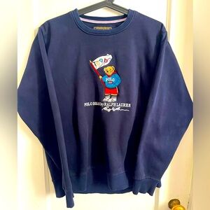 Polo by Ralph Lauren Navy Blue Bear Crewneck Sweatshirt